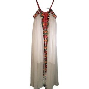 Floral Embroidery Boho Maxi Dress Summer Beach M Anthropologie Love & Harmony